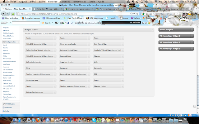 widgets antes